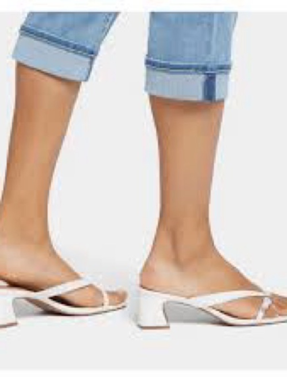 NYDJ White Strappy Low Block Heel Mules